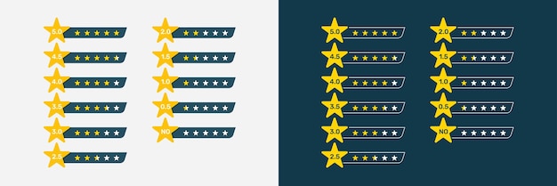 Emblemas de estrelas de avaliação Conjunto D