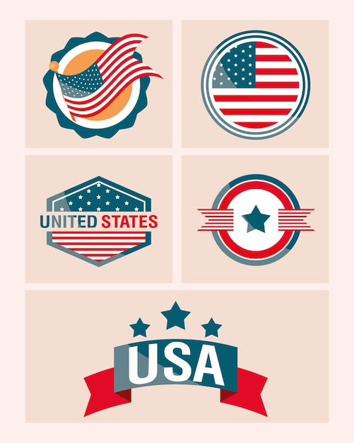 Emblemas de ícones dos EUA