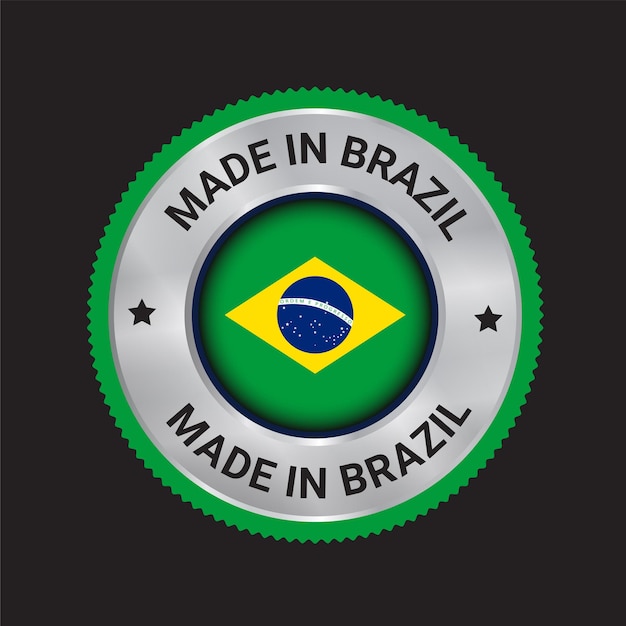 Vetor emblemas de logotipo de vetor made in brazil made by brazil confia em ícones de distintivos