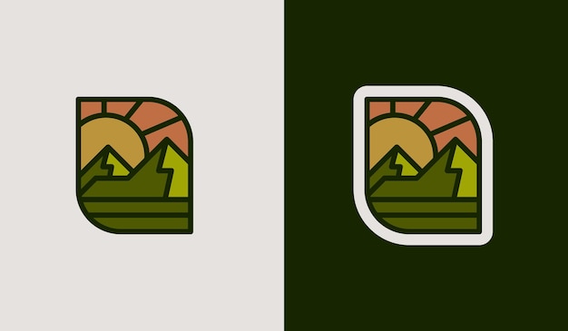 Vetor emblemas de viagem de montanha emblemas de emblemas de aventura ao ar livre de acampamento e patches de logotipo caminhadas de turismo de montanha símbolo premium criativo universal ilustração vetorial
