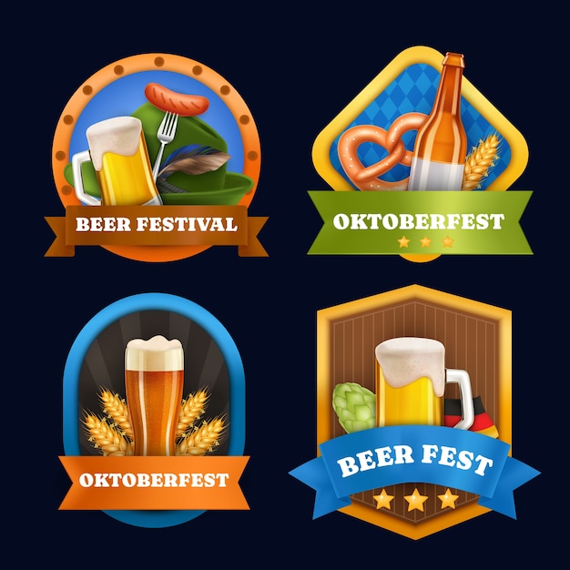 Emblemas do Oktoberfest em design realista