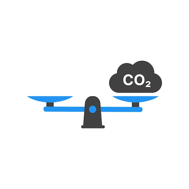 Emissão de dióxido de carbono em um conceito de escala....