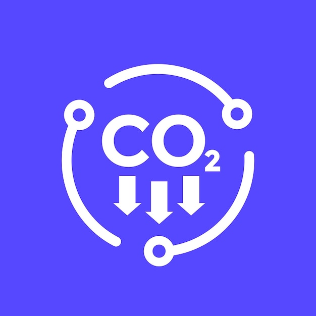Emissões de dióxido de carbono, reduzindo o ícone do vetor de co2