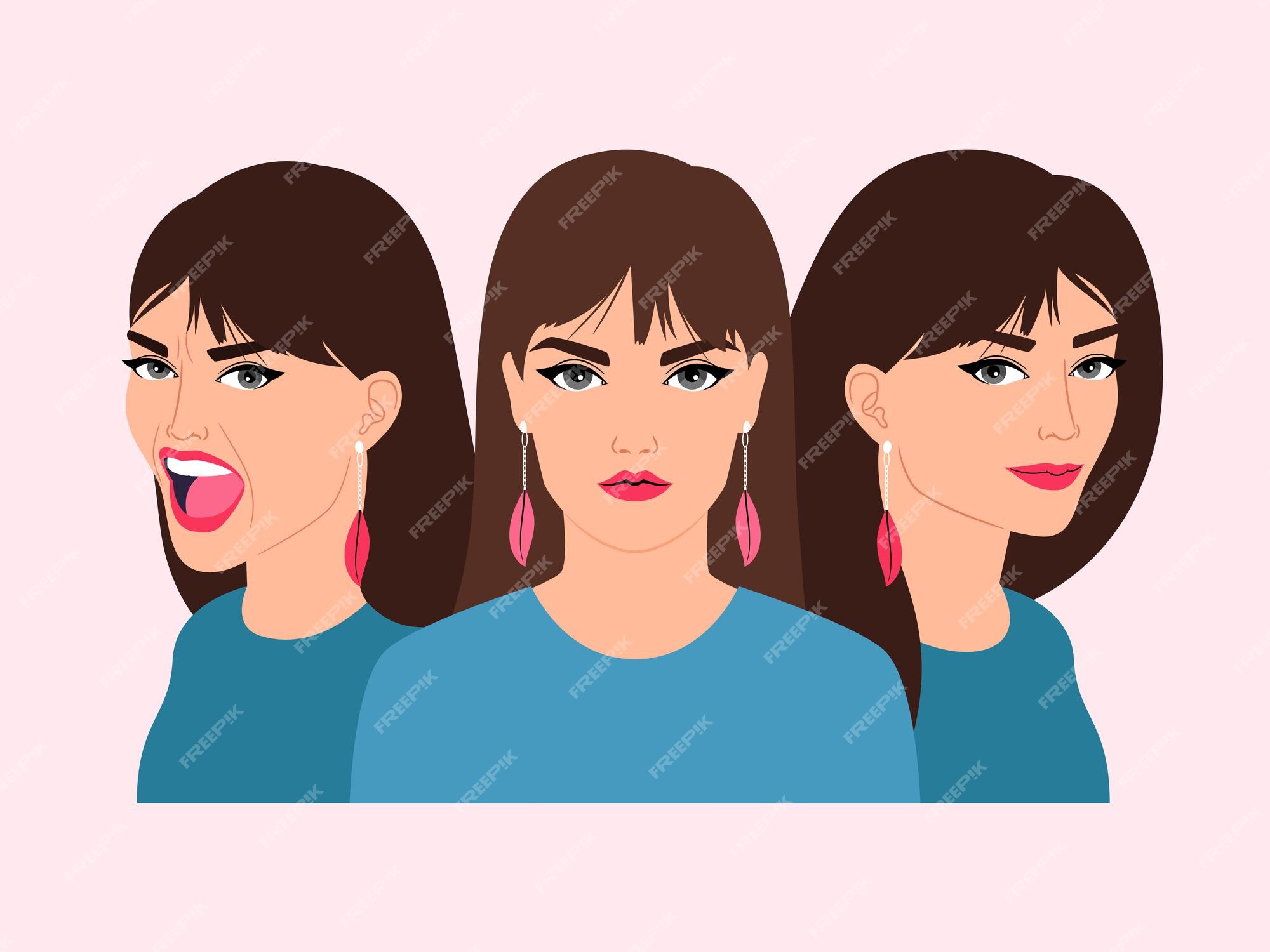 Perfil Ícone Feminino Emoção Avatar, Mulher Desenhos Animados