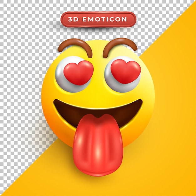 Emoji 3D com expressão facial de amor