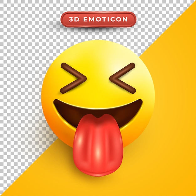 Emoji 3D com língua de fora