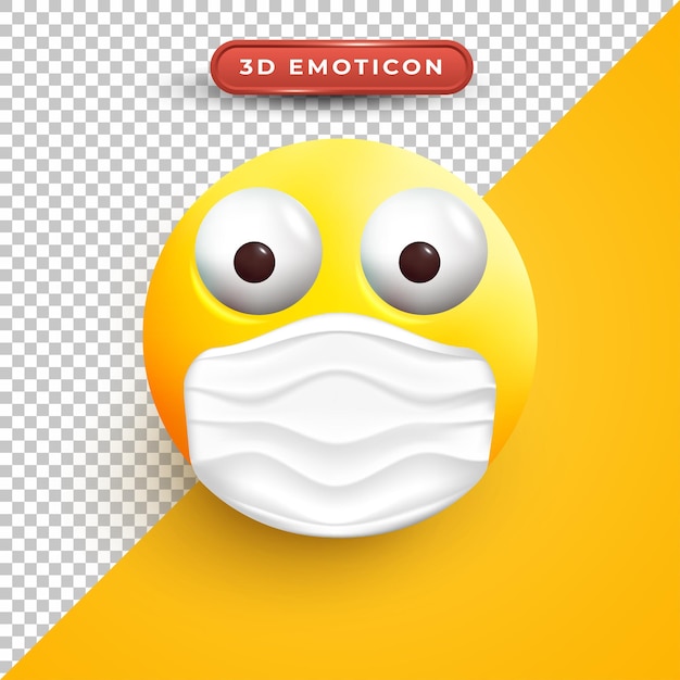 Emoji 3d com máscara