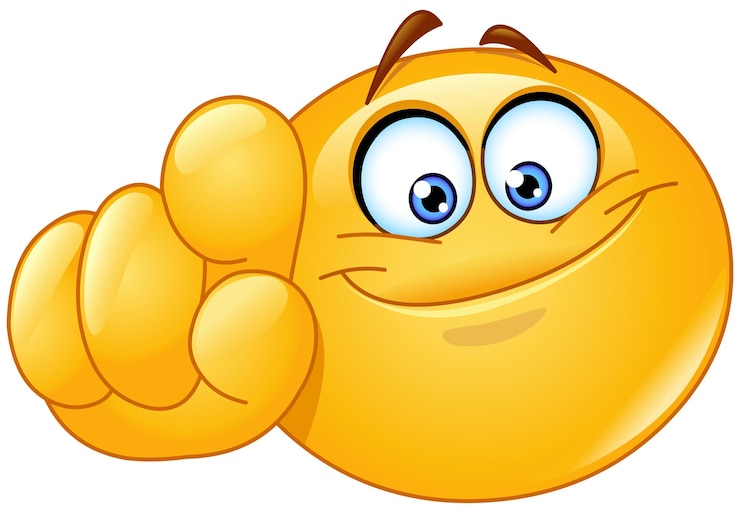 Vetor emoji apontando para fora para você eu quero você