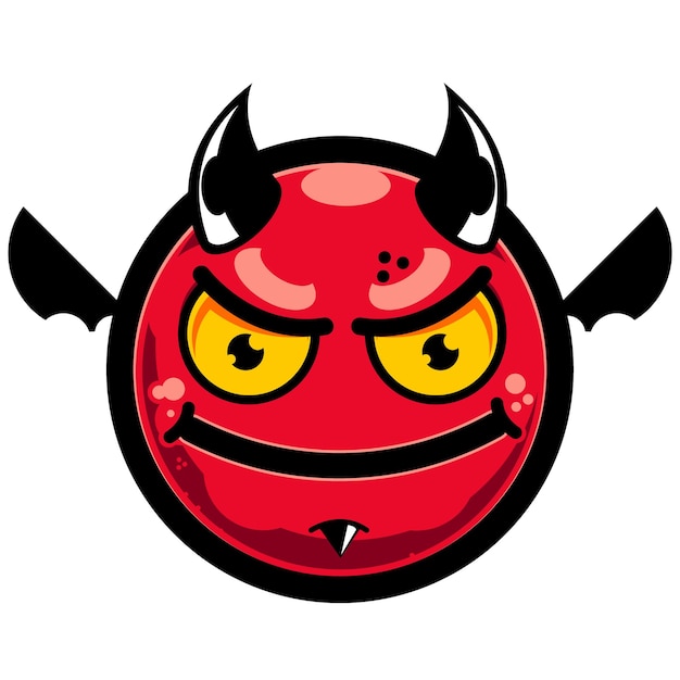 emoji cara malvada sorriso feliz ilustração vetorial vermelha
