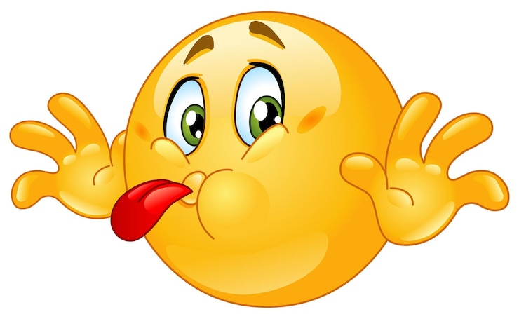 Vetor emoji com a língua fora fazendo uma cara engraçada
