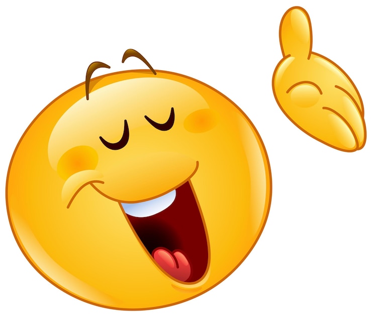 Vetor emoji com olhos fechados apresentando