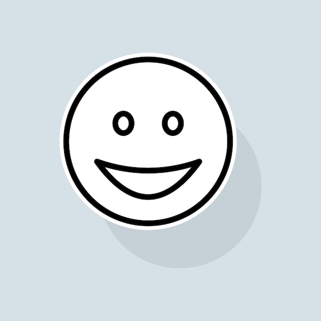Vetor emoji com um ícone de linha de sorriso emoticons de comunicação bate-papos adesivos atitude emoções humor conceito de emoji ícone de linha de adesivo vetorial no fundo branco