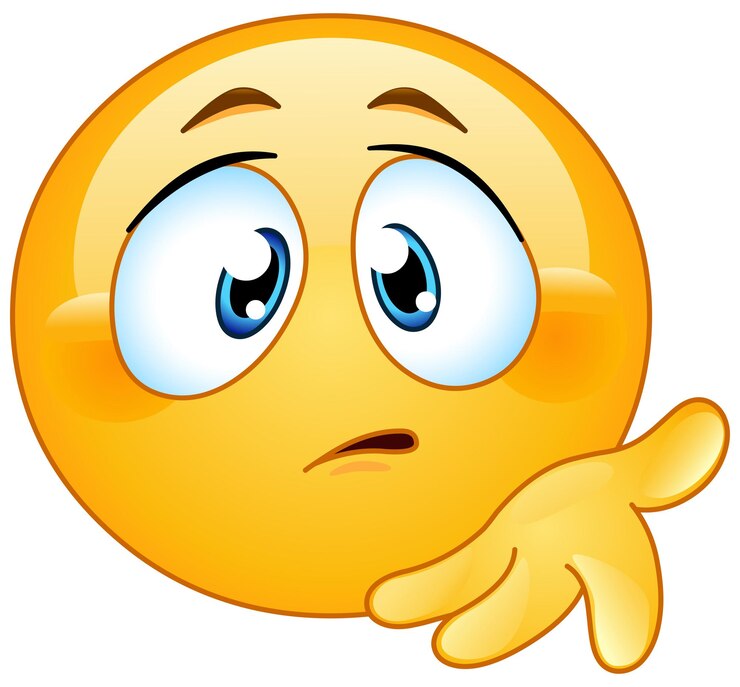 Vetor emoji confuso emoticon estende a mão com a palma virada para cima o que é um gesto errado