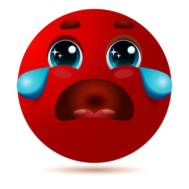 Vetor emoji de chorar de sobrancelha