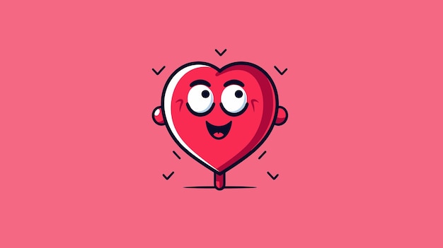 Vetor emoji de coração vermelho feliz personagem do dia de valentino ícone ilustração vetorial