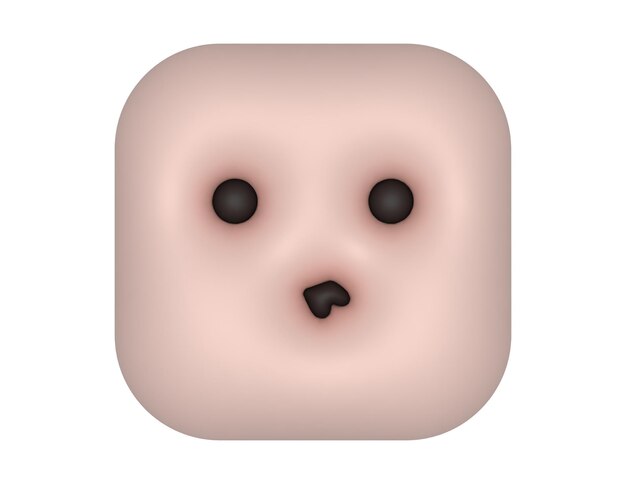 Vetor emoji de rosto de beijo tipo quadrado 3d