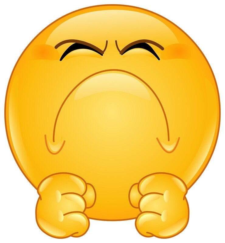 Vetor emoji irritado, zangado e louco