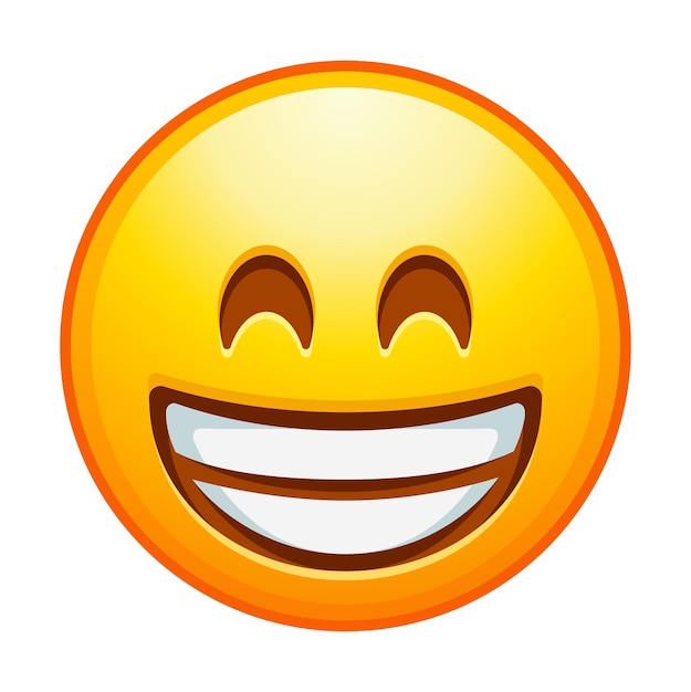 Vetor emoji radiante com olhos sorridentes emoticon sorridente com sorriso radiante