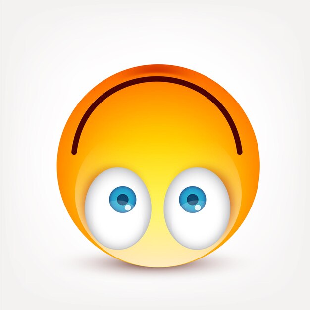 Vetor emoji rosto amarelo com emoções emoji realista triste ou feliz irritado emoticon humor personagem de desenho animado