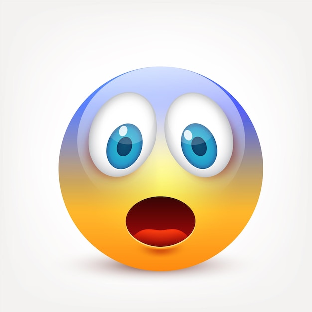 Vetor emoji rosto amarelo com emoções emoji realista triste ou feliz irritado emoticon humor personagem de desenho animado