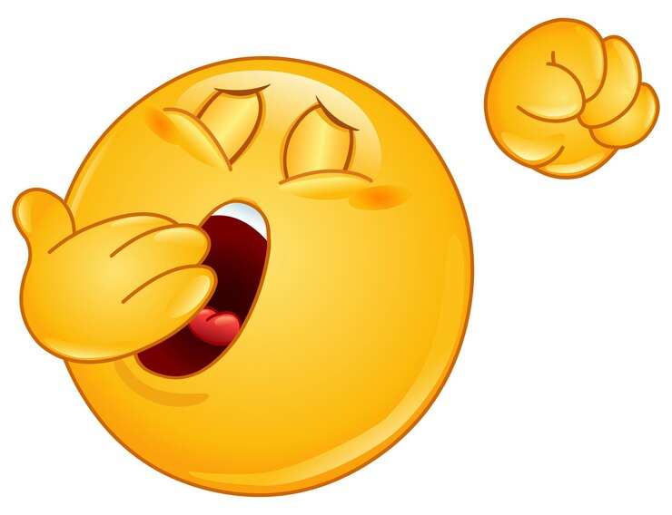 Vetor emoji sonolento emoticon bocejando e esticando