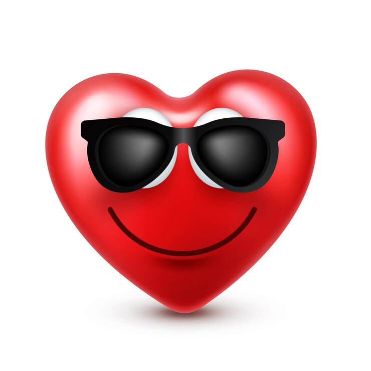 Vetor emoji sorridente de coração vetor para o dia de são valentim cara vermelha engraçada com expressões e emoções de amor