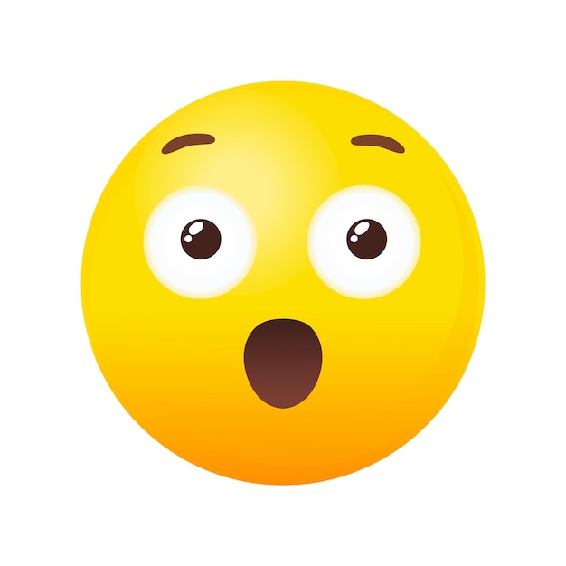 Emoji Surprised. Expressão sorridente emoticons para vetor semelhante, isolado no fundo branco