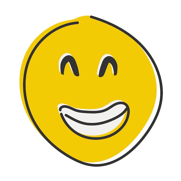Emoji único ícone de desenho de mão de estilo simples Ícone divertido Emoticon