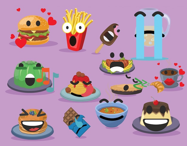 Emojies engraçados do alimento food & drink emoji