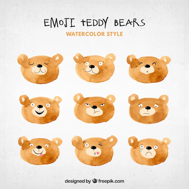 Emojis urso watercolor