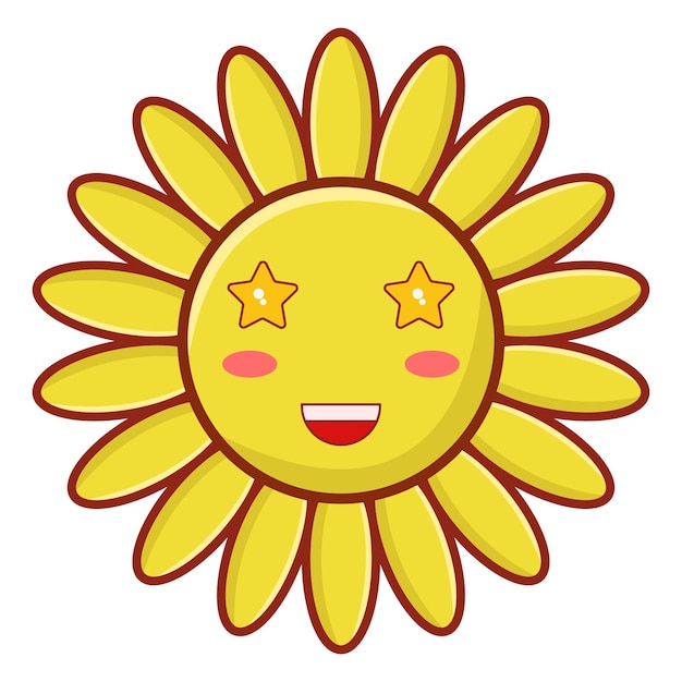 Emote vetorial desenhado à mão pelo sol