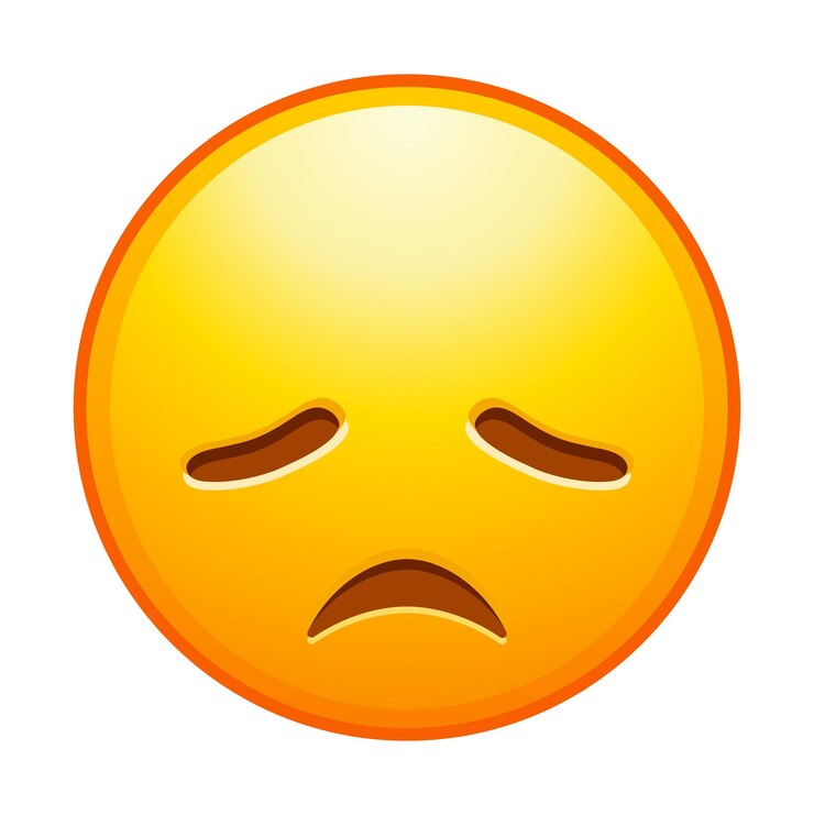 Vetor emoticon de alta qualidade emoji perseverante rosto desamparado com olhos franzidos emoji de rosto amarelo elemento popular