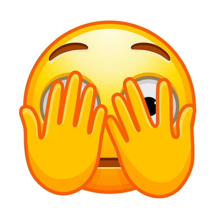 Vetor emoticon de alta qualidade fechando os olhos emoji plano fechando os olhos com a mão emoji de rosto amarelo elemento popular