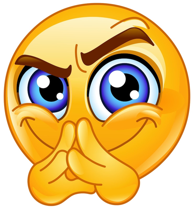 Vetor emoticon de conspiração furtiva