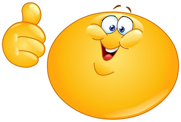 Vetor emoticon gordo com o polegar para cima