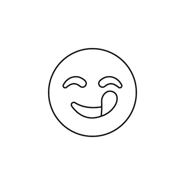emoticon preto ícone de linha em negrito As imagens são um traço vetorial editável