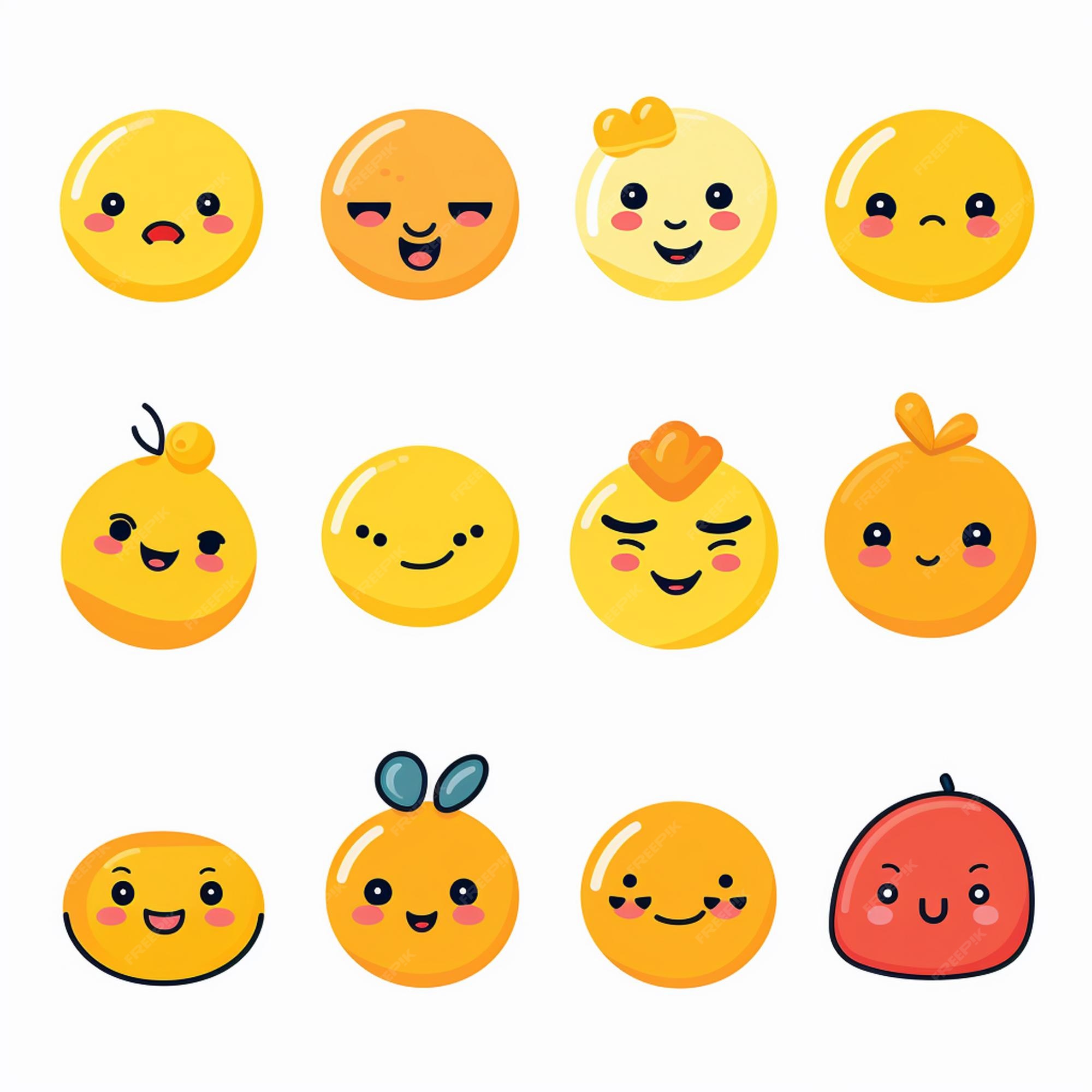 Conjunto de ícones de emoji rostos símbolos de humor emoticon