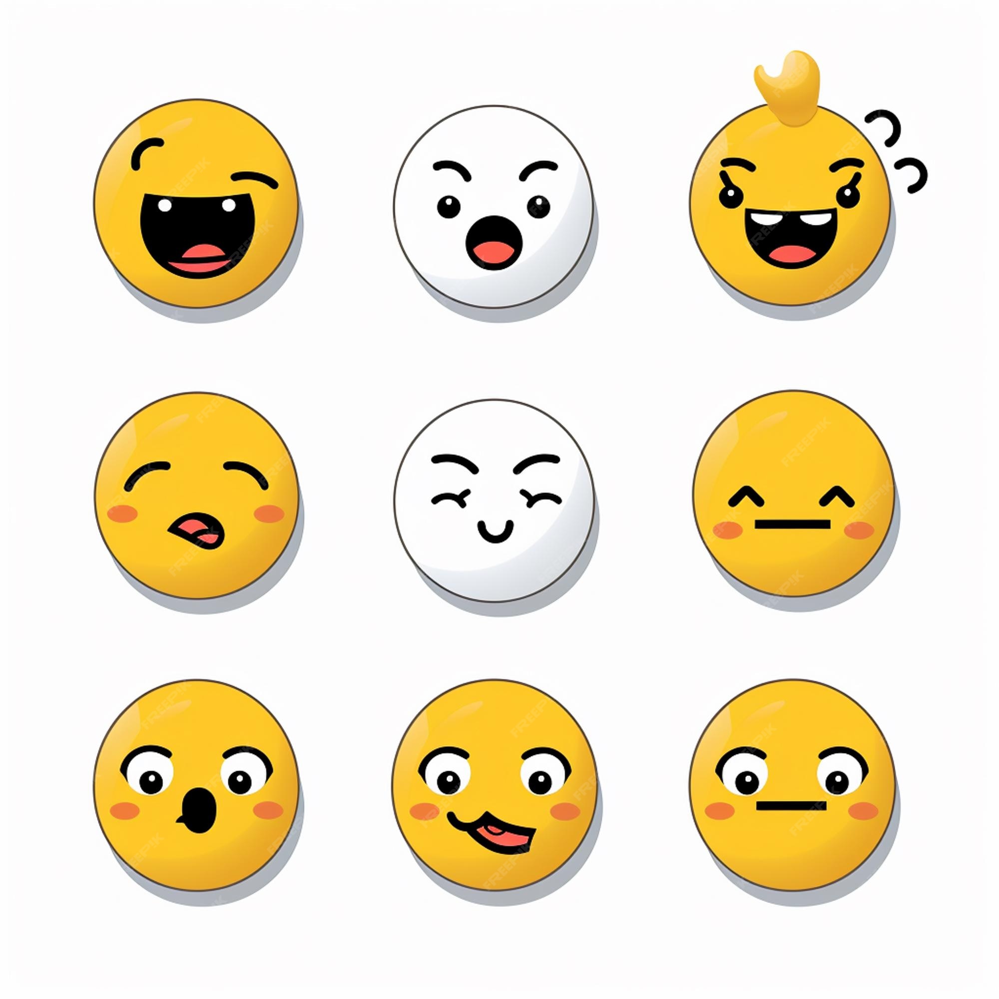 Conjunto de ícones de emoji rostos símbolos de humor emoticon