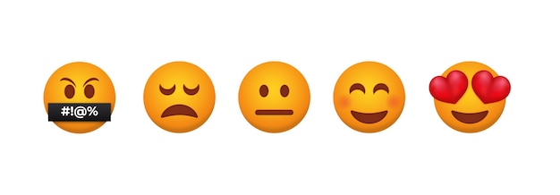 Emoticons de feedback do cliente.