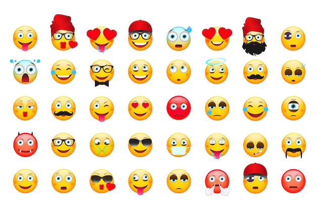 Emoticons isolados no branco