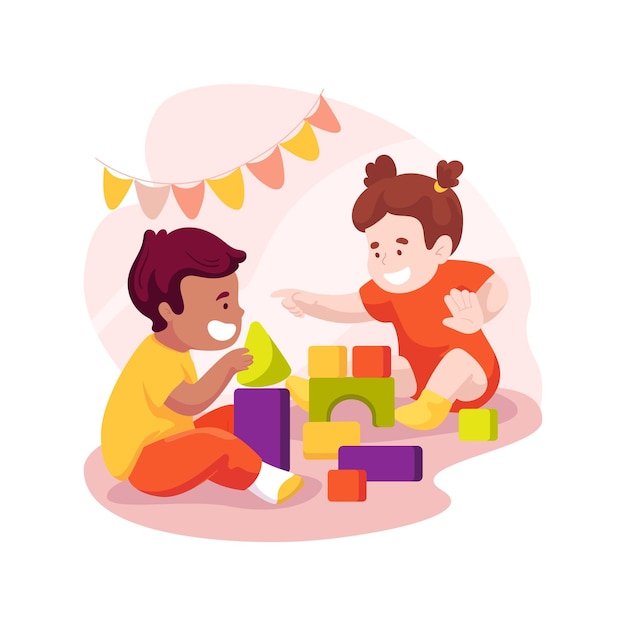 Empilhar blocos de ilustração vetorial de desenho animado isolado