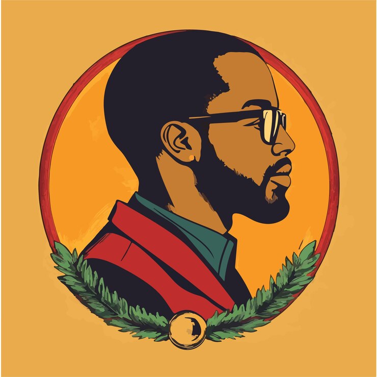 Vetor empoderando a educação ilustração vetorial do emblema da educação afro-americana