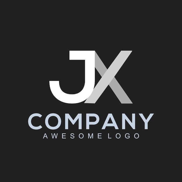 Empresa de conceito de modelo de design de logotipo de carta jx