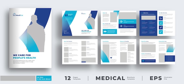 Empresa de folheto de cuidados médicos ou modelo de folheto de perfil comercial
