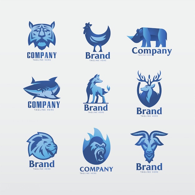 Vetor empresa de logotipo de animais