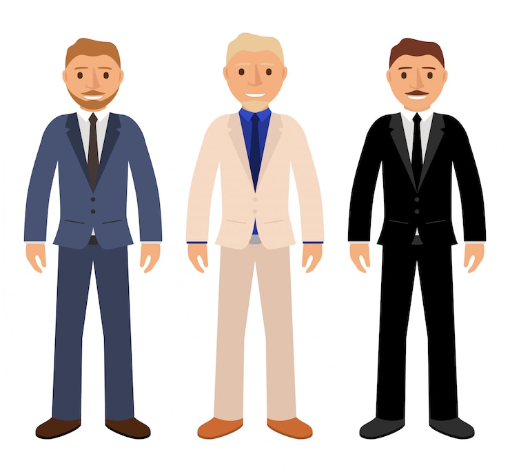 Vetor empresários em trajes de negócios caracteres.