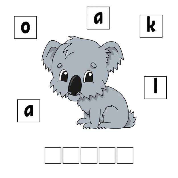 encomendar a planilha de palavras coala dos desenhos animados