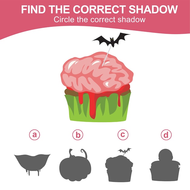 Encontre a sombra correta Combine a imagem com a sombra Planilha educacional para impressão para crianças