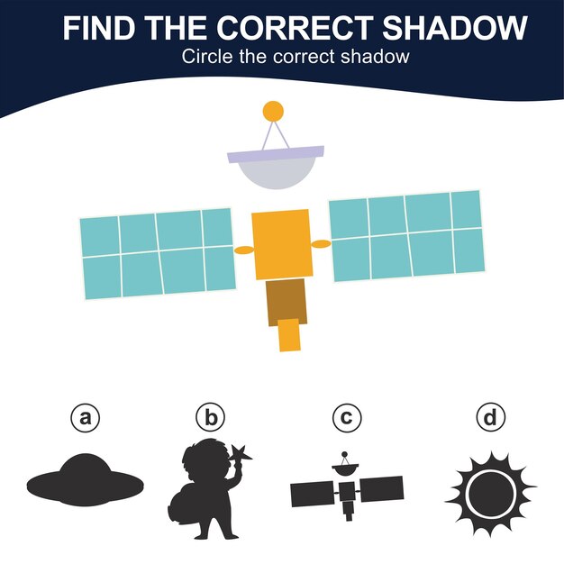 Encontre a sombra correta Combine a imagem com a sombra Planilha para criança