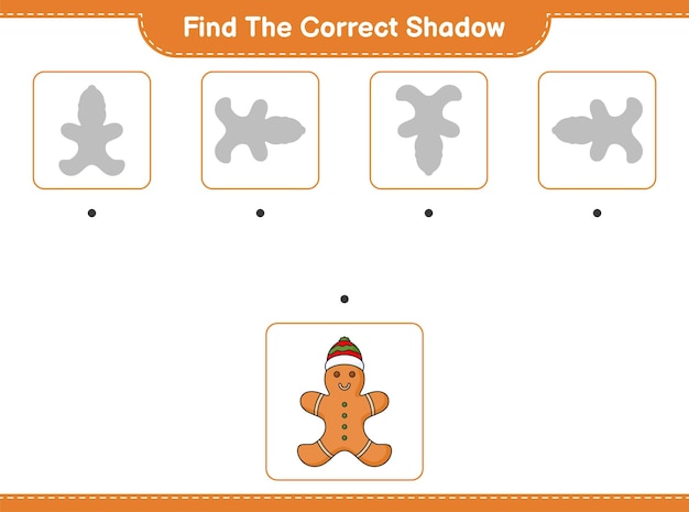 Encontre a sombra correta encontre e combine a sombra correta do gingerbread man
